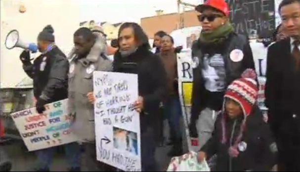Mourners Protest Black Youths Death By NYPD