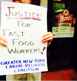 FAST FOOD WORKERS STRIKE FOR BETTER PAY